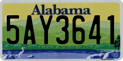 AL license plate 5AY3641