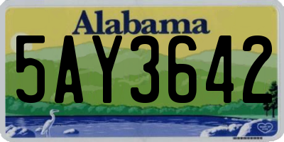 AL license plate 5AY3642