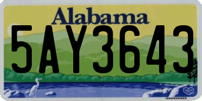 AL license plate 5AY3643
