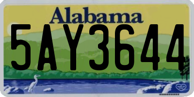 AL license plate 5AY3644