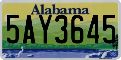 AL license plate 5AY3645