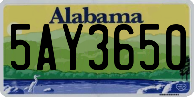 AL license plate 5AY3650