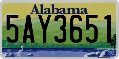 AL license plate 5AY3651