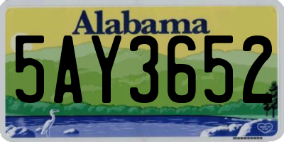AL license plate 5AY3652