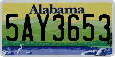 AL license plate 5AY3653