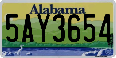 AL license plate 5AY3654