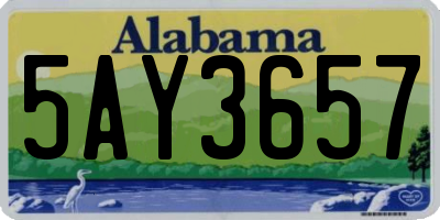 AL license plate 5AY3657