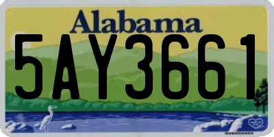 AL license plate 5AY3661
