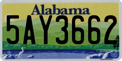 AL license plate 5AY3662