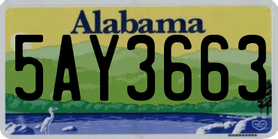 AL license plate 5AY3663