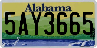 AL license plate 5AY3665