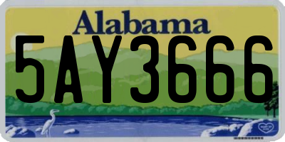 AL license plate 5AY3666