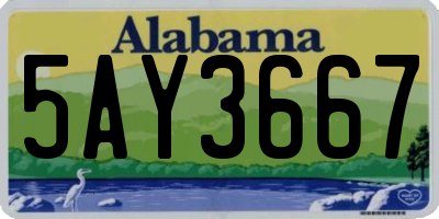 AL license plate 5AY3667