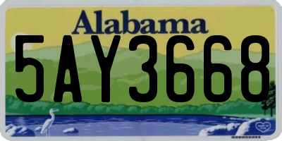 AL license plate 5AY3668