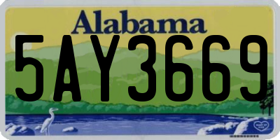 AL license plate 5AY3669