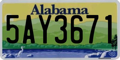 AL license plate 5AY3671