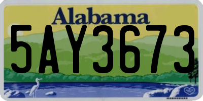 AL license plate 5AY3673