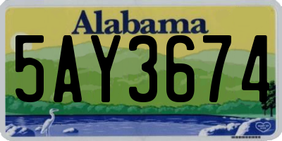 AL license plate 5AY3674