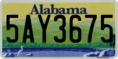 AL license plate 5AY3675