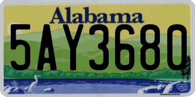 AL license plate 5AY3680