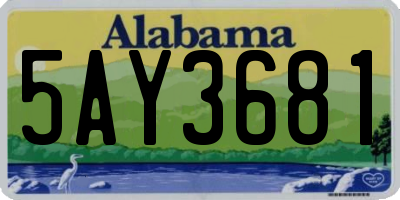 AL license plate 5AY3681
