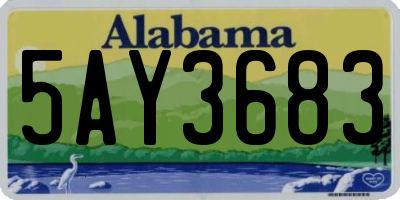 AL license plate 5AY3683