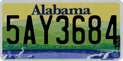 AL license plate 5AY3684