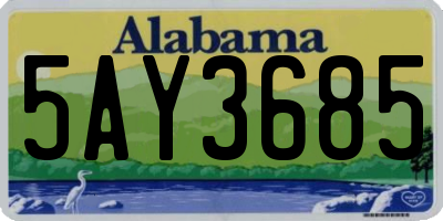 AL license plate 5AY3685