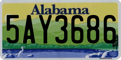 AL license plate 5AY3686