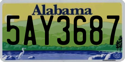AL license plate 5AY3687