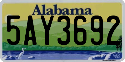 AL license plate 5AY3692