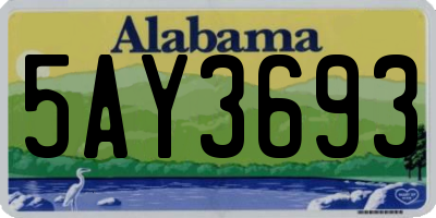 AL license plate 5AY3693