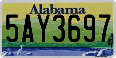 AL license plate 5AY3697