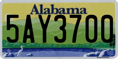 AL license plate 5AY3700