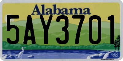 AL license plate 5AY3701