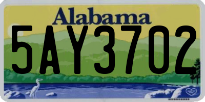 AL license plate 5AY3702