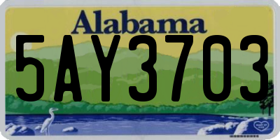 AL license plate 5AY3703