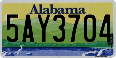 AL license plate 5AY3704
