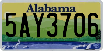 AL license plate 5AY3706