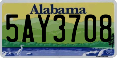 AL license plate 5AY3708