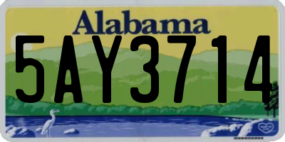 AL license plate 5AY3714