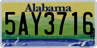 AL license plate 5AY3716