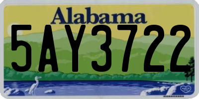 AL license plate 5AY3722