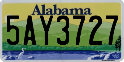 AL license plate 5AY3727