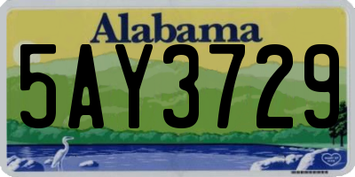 AL license plate 5AY3729