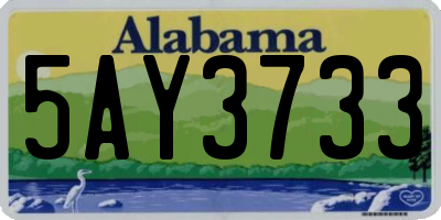 AL license plate 5AY3733
