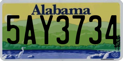 AL license plate 5AY3734