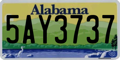 AL license plate 5AY3737