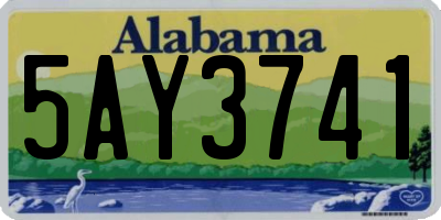 AL license plate 5AY3741