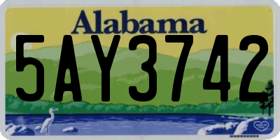 AL license plate 5AY3742